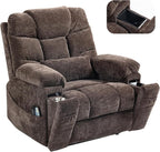 Power Lift Recliner for Elderly Adults, Dual Motor Lay Flat Lift Chair with Heat Massage, Cup Holder & Wireless Phone Charger, USB Type C Charging, Big Man Recliners 400 lbs
