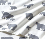 Eddie Bauer - Flannel Sheets Queen Size, Anti-Pilling & Wrinkle Resistant Cotton, Touchably Soft for All-Season Comfort - Bed Sheets with Matching Pillowcases & Fitted Sheet (Bear Family Grey)