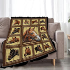 Racing Horse Blanket Throw for Girls Boys Men Women Kids Adults - Soft Warm Cozy Fleece for Couch Sofa Bed - Horse Gifts and Decor - 80"x60"
