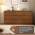 9 Drawer Dresser For Bedroom 63 Inch Wooded Chest of Drawers - Curved Anti Collision, Mid Century Dresser For Closet with Natural Texture & Pre-Embedded Slots for TV Stand, Living Room, Hallway