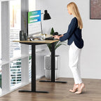 Uncaged Ergonomics Rise Up Electric Standing Desk Adjustable Height 24-49" Dual Motor One Piece 60x30 Bamboo Large Standing Table, Sit Stand Rising Desk Home Office