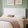 Wood Headboard Queen Size, 64.6" Wide Wooden Queen Headboard Only, Wingback Boho Headboards, Modern Farmhouse Headboards, Wall Mounted Fluted Panel, Snow White