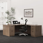 GINO Collection, 67" W L Shape Executive Office Desk with Two File Cabint - Right Return (Lime)