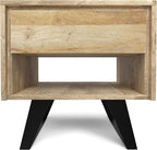 SIMPLIHOME Lowry Modern Industrial 22 inch Wide Metal End Side Table in Natural for The Living Room and Bedroom