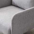 Linen Fabric Living Room Accent Chairs Bedroom Single Sofa Chair, Upholstered Reading Arm Chair Modern Couch w/Comfy Pillow for Waiting Room/Apartment/Dorm, Grey