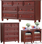 Farmhouse Dressers & Night Stand Set of 4, Wood 54" Wide Dresser & 35" Tall Chest of Drawers, 18" with Charging Station Nightstand Set of 2, Bedroom Furniture Dresser Set for Home Living Room Hallway