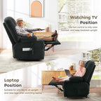 ABCASA Oversized Dual Motor Lay Flat Power Lift Recliner Chair, Massage Recliner Chairs with Heat, Lumbar Pillow, USB & Type-C Ports, Oversized Recliner for Big & Elderly People for Living Room - Grey