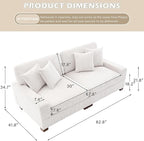 Modular Sectional Couches for Living Room, 82.6" Modern Loveseat 2-Seater Sofa Couch, Upholstered Couches for Living Room Bedroom, Beige