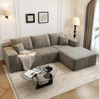 107.5" Cloud Modular Sectional Sofa Couch with L-Shape Chaise,Modern Minimalist Upholstered Couches for Living Room Bedroom,Deep Seat Corner Couch，No Assembly Required (Camel,Right Facing Chaise)