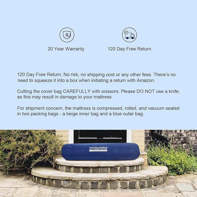 10 Inch Full Size Latex Mattress in a Box, Hybrid Natural Organic Mattress Medium Firm Feel Memory Foam and Individual Pocket Springs, CertiPUR-US, 120-Night Free Trial, 20-Year Warranty