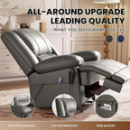 Large Dual Motor Power Lift Recliner Chair with Massage and Heat for Elderly People, Infinite Position,USB Ports and Remote Control,Breathable Leather (Gray)