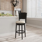 Hillsdale Clarion Wood Bar Height Swivel Stool, Black