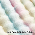 FUTEI Rainbow Decorative Throw Pillow Covers 20x20 Inch Set of 2,Soft Fuzzy Faux Rabbit Fur Cushion Covers with Raised Texture,Neutral Boho Home Decor for Couch Bed Living Room