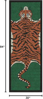 RUGGABLE x Jonathan Adler Machine Washable Modern Runner Rug – Tiger Emerald 2.5x7, Stain-Resistant, Non-Slip – Washable Rug for Hallway, Entryway, Living Room & Kitchen–with Standard Pad