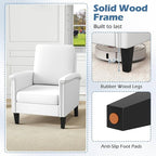 GOFLAME Modern Accent Chairs Set of 2, Comfy Upholstered Armchairs with Rubber Wood Legs and Thick Padded Cushion, High Back Single Sofa Chairs, Reading Side Chairs for Living Room, Bedroom, White