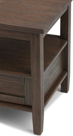 SIMPLIHOME Warm Shaker SOLID WOOD 20 inch Wide Rectangle Transitional End Side Table in Farmhouse Brown for the Living Room and Bedroom
