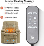 MCombo Dual Motor Power Lift Recliner Chair for Elderly, Lay Flat Lift Chair with Heat and Massage, Petite Lift Chair, Cup Holders, USB A&C Ports, Fabric 7893 (Small, Beige)