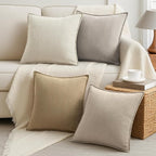 ZWJD Throw Pillow Covers 18x18 Set of 4 Chenille Pillow Covers with Elegant Design Soft and Luxurious Decorative Throw Pillows for Couch, Bed, and Home Decor