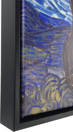 Wieco Art Framed Wall Art Canvas Prints of Starry Night by Vincent Van Gogh Paintings Reproduction Post-Impressionism Artwork Framed Wall Art for Living Room Home Decorations Black Frame
