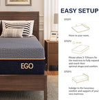 MLILY EGOHOME 12 Inch Twin XL Mattress, Copper Gel Cooling Memory Foam Mattress for Back Pain Relief,Therapeutic Mattress Bed in a Box, Made in USA, CertiPUR-US Certified, 38x80x12 Black