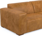 SIMPLIHOME Rex U-Shaped Sectional Modular Sofa in Full-Grain Genuine Leather, Sienna, 144-inches Wide, Handcrafted Modern-Style Large Leather Couch for Living Room