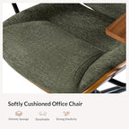 Modern Office Chair with Bentwood Polyester Upholstery Ergonomic Swivel Desk Chair with Adjustable Height for Home Office or Study Green