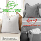 ZWJD Cream Pillow Covers 16x16 Set of 2 Chenille Throw Pillow Covers with Elegant Design Soft and Luxurious Decorative Throw Pillows for Couch, Bed, and Home Decor