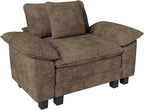 53.5" Cloud Modular Sectional Single Sofa, Deep Seat Armchair with Plush Chenille & Removable Arms for Living Room, Taupe