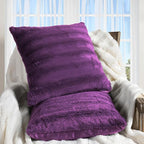 Cheer Collection Faux Fur Throw Pillows - Decorative Pillows for Couch, Bed Throw Pillows, Purple Accent Pillows for Bedroom or Living Room Aesthetic, Set of 2 Furry Throw Pillows, 24" x 24"