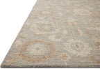 Loloi Chris Loves Julia Dorothea Collection DRT-01 Stone/Multi 9'-3" x 13' Area Rug Wool Neutral Floral Living Room Bedroom Carpet