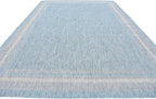 Unique Loom Outdoor Border Collection Area Rug - Soft Border (9'x 12' Rectangle, Aquamarine/ Ivory)