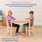 ECR4Kids 30in Square Hardwood Table with 22in Legs, Kids Furniture, Antique White