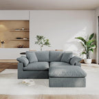 Modular Sectional Sofa Cloud Couch,Down Filled Comfy Cloud Modern Sofa,L Shape Oversized Couch Cushion Covers Removable for Living Room,Light Blue