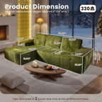 114" Glitter Cloud Sectional Couch with L-Shape Chaise, Modern Boneless Couches for Living Room Christmas Party, Fluffy Tufted Deep Seat Modular Sofa in a Box No Assembly