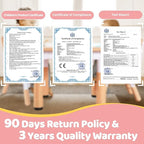 FUNLIO Kids Table and 2 Chairs Set, Height Adjustable Toddler Table and Chair Set for Ages 3-8, Easy to Wipe Arts & Crafts Table, for Classrooms/Daycares/Homes, CPC & CE Approved (3pcs Set) - Pink