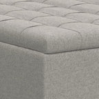 SIMPLIHOME Harrison 40 inch Wide Transitional Square Large Coffee Table Storage Ottoman in Cloud Grey , Assembled, For the Living Room and Bedroom