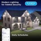Enbrighten Vibe Eternity Accent Permanent Outdoor Lights for House, 50ft, 12 RGBWIC LEDs, Wide Spacing, 94lm, Tunable White, Everyday Eave Lighting, Smart App, Works with Alexa, Google Home, 85710