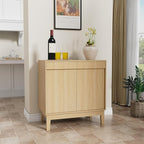 Scurrty Modern Buffet Cabinet with Storage,Wood Color Buffet with Adjustable Shelf and 2 Doors, Natural Wood Grain Accent Cabinet for Living Room & Kitchen