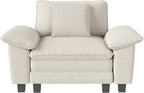 53.5" Modular Sectional Single Sofa, Soft Plush Chenille Armchair with Comfortable Deep Seat & Removable Arms for Living Room，Beige
