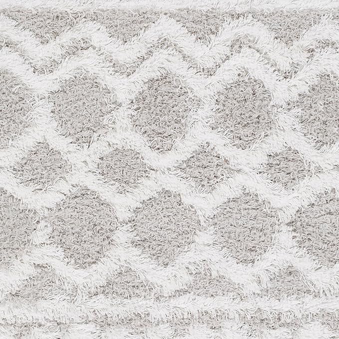 Livabliss Hapsburg Moroccan Shag Area Rug, 5'3" x 7'3", Light Gray