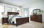 Signature Design by Ashley Porter Traditional King Panel Bed, Foundation or Box Spring Needed, Dark Brown