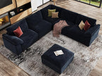 EASE MOOSE Modular Sectional Couch,Chenille Large L Shape Sectional Sofa Modern Luxury Deep seat Modular Sofa Removable and Washable,Blue
