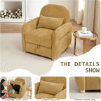 33.5" Mordern Accent Chairs,Reading Chair with Storage,Single Sofa in Chenille Fabric for Living Room, Bedroom and Compact Spaces. (Ginger Yellow)