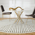 RUGGABLE x Jonathan Adler Machine Washable Area Rug – Inkdrop Camel & Ivory 8 ft Round, Stain-Resistant, Non-Slip – Large Rugs for Living Room, Bedroom, Hallway, Entryway & Office–with Cushioned Pad