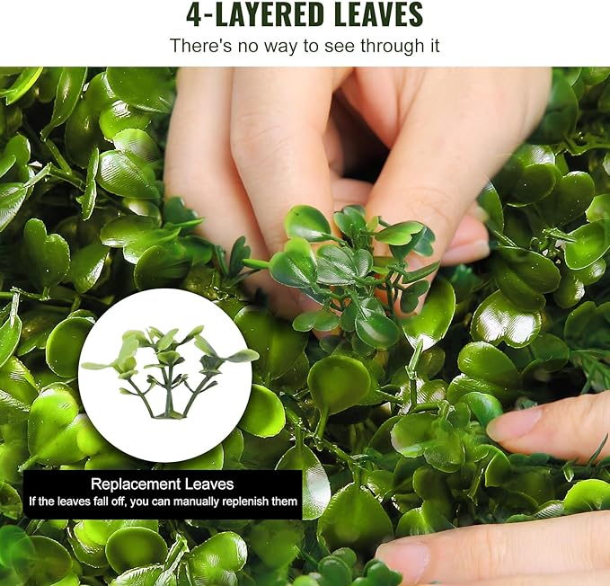 VEVOR Artificial Boxwood Spiral Topiary Trees, 4ft Tall (2 Pieces) Faux Plant Outdoor, All-Year Green Fake Plant with Replaceable Leaves for Decorative/Indoor/Porch/Garden