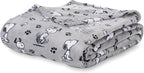Berkshire Blanket Peanuts® VelvetLoft® Cute Character Snoopy Plush Blanket,Peanuts Poses and Paws Grey,Full/Queen 90 in x 90 in (Official Peanuts® Product)