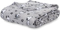 Berkshire Blanket Peanuts® VelvetLoft® Cute Character Snoopy Plush Blanket,Peanuts Poses and Paws Grey,King 90 in x 108 in (Official Peanuts® Product)