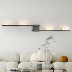Qcyuui Modern Wall Sconces 47.2inch Dimmable LED Wall Lights 3000K Acrylic Wall Lighting Indoor Long Linear Wall Lamps for Living Room Bedroom Hallway, Black,36W