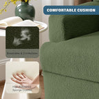 Boucle Swivel Glider Recliner Chairs Set of 2 for Adults - Plush High Back Rockers with Deep Seat, Coordinating Manual Recliners for Living Room, Luxury Upholstered Armchairs-Green