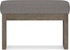SIMPLIHOME Milltown 27 inch Wide Contemporary Rectangle Footstool Ottoman Bench in Pebble Grey Tweed Look Fabric, Assembled, for the Living Room and Bedroom